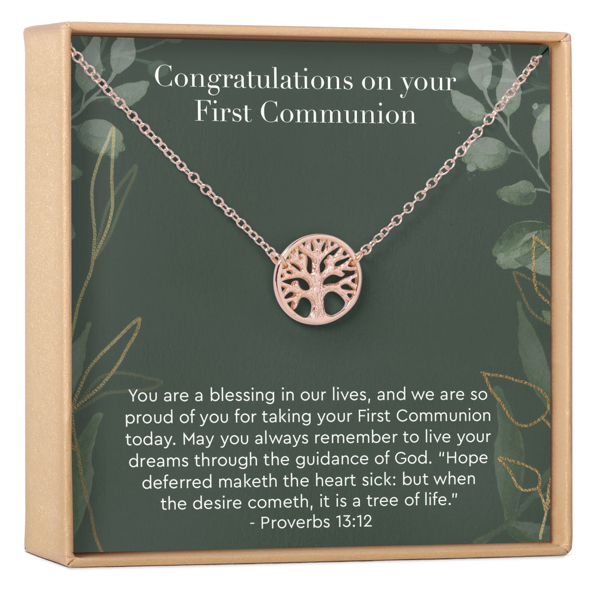 First Communion Tree Necklace