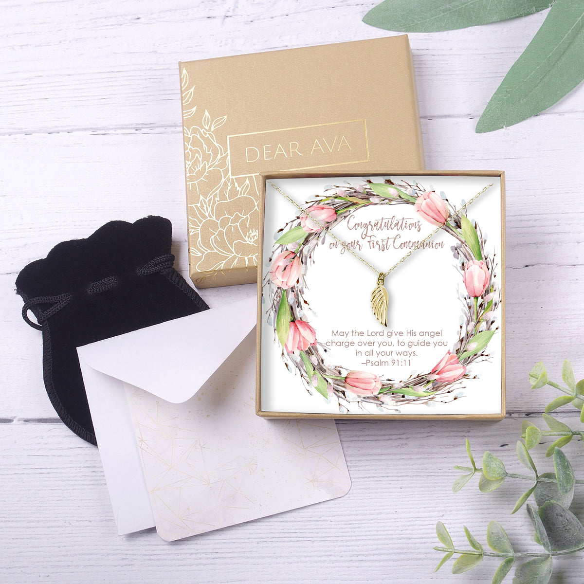 First Communion Wing Necklace