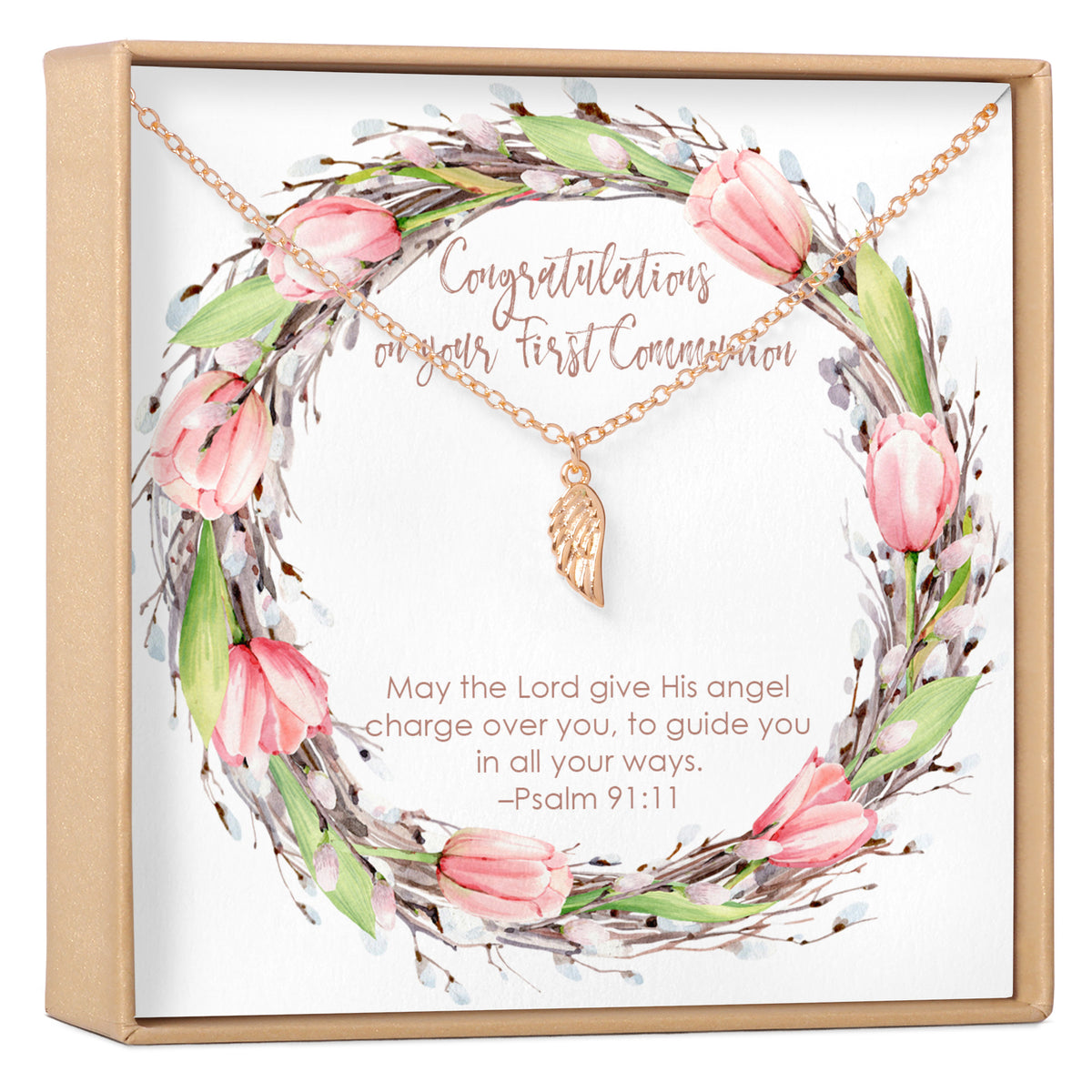 First Communion Wing Necklace
