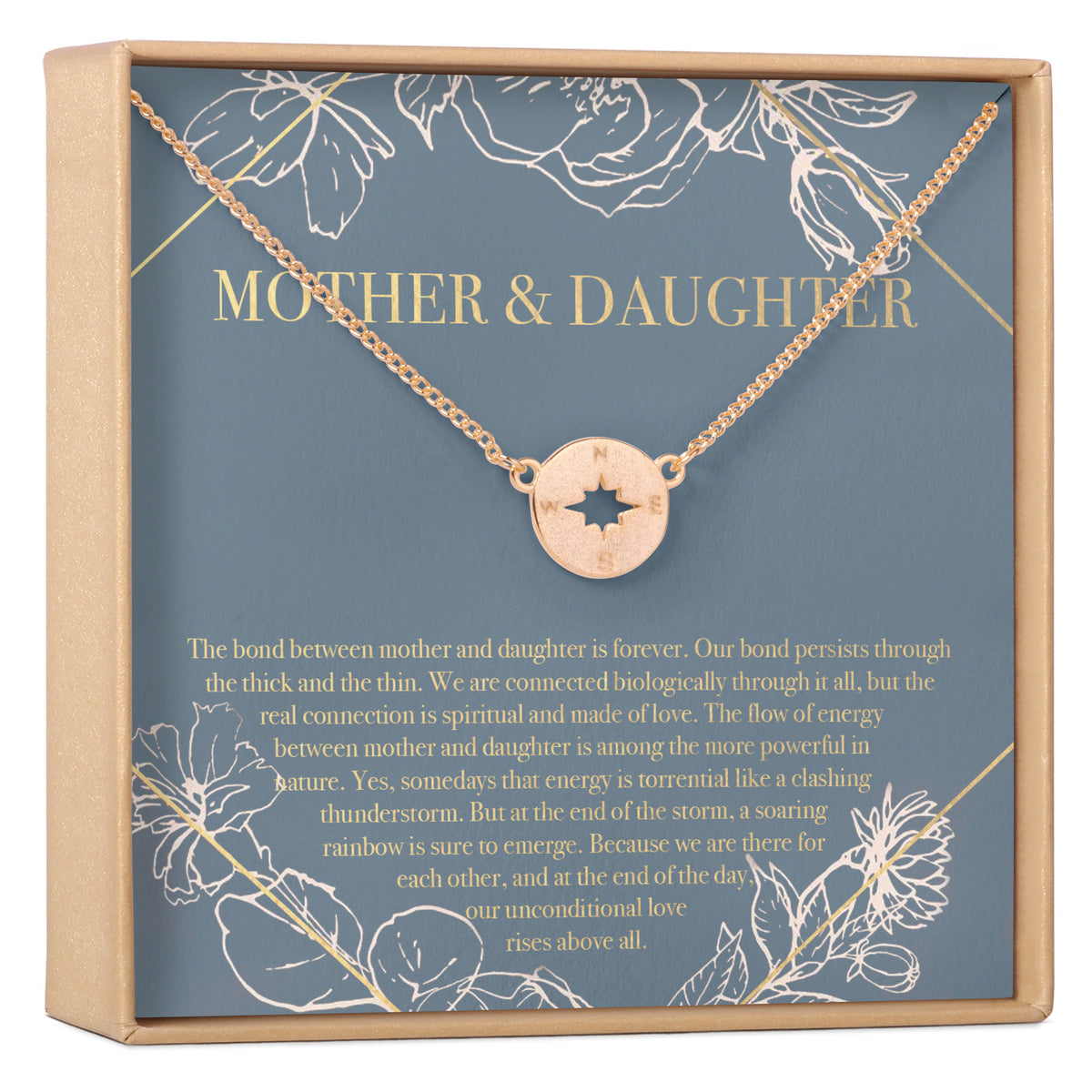 Mother & Daughter Necklace, Multiple Styles, Compass / Rose Gold