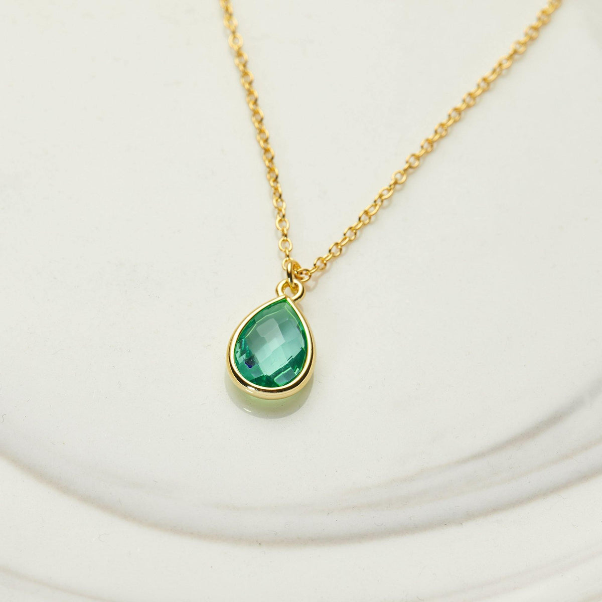 August Birthstone / Peridot Crystal Charm Necklace - Dear Ava
