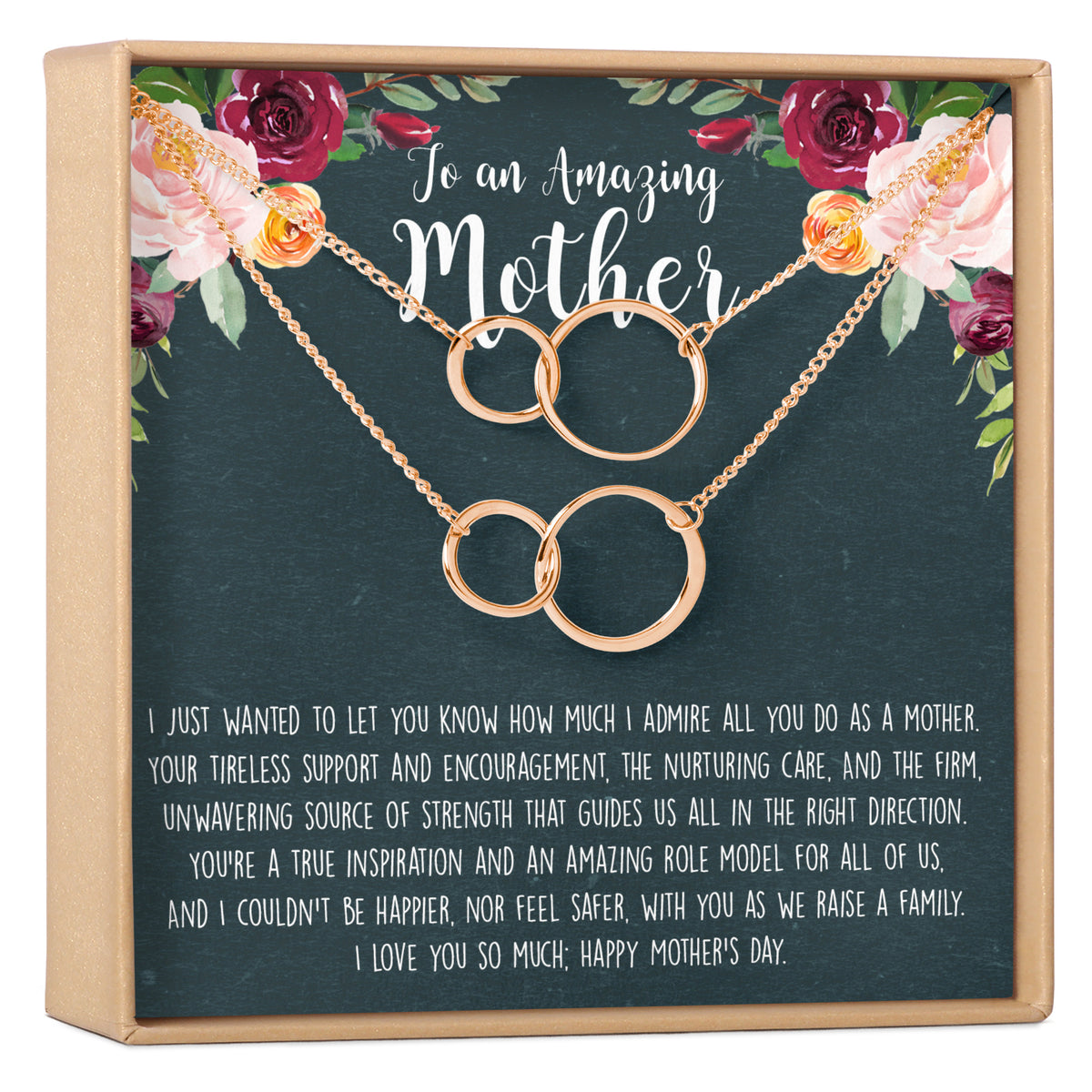 Mother&#39;s Day Gift From Husband Double Circles Necklace Set