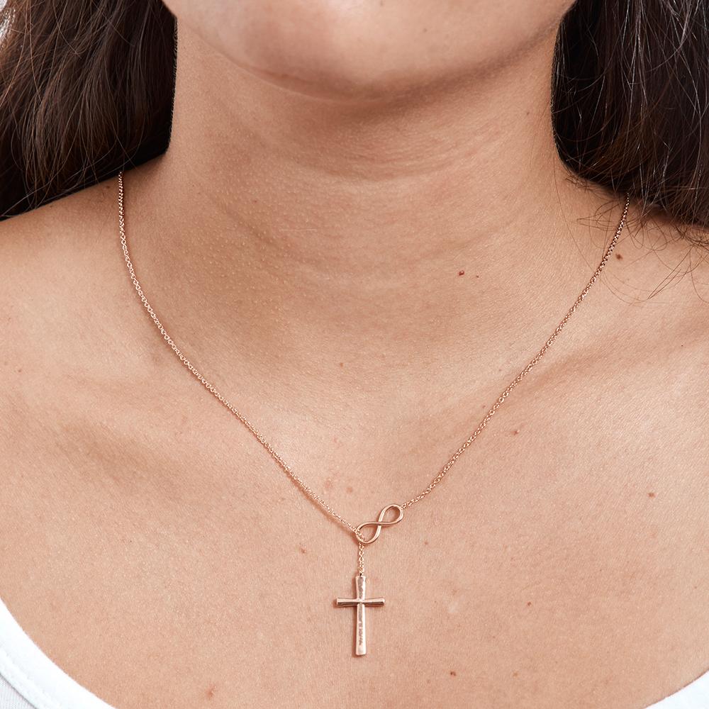 Mother&#39;s Day Gift From Husband Infinity Cross Pendant Necklace