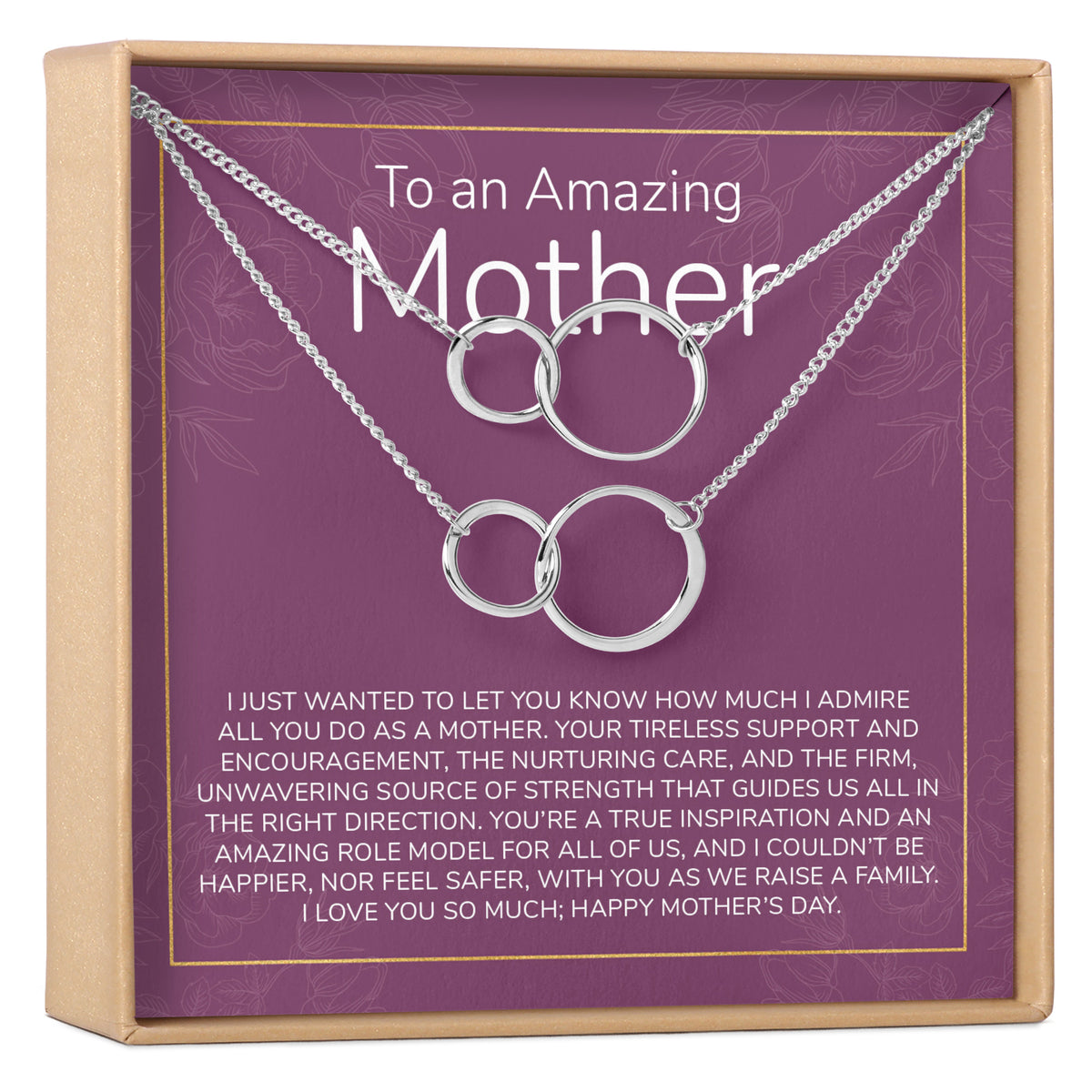 Mother&#39;s Day Gift From Husband Double Circles Necklace Set