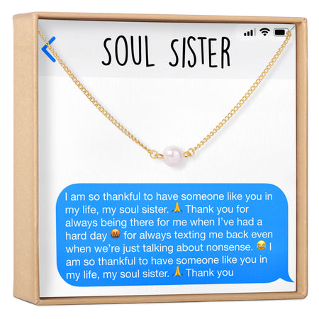 Sister Birthday Gift - Soul Sisters - To My Sister Card - Sister In Law  Gifts - Soul Sister Necklace - Small Name Necklace - Big Sister