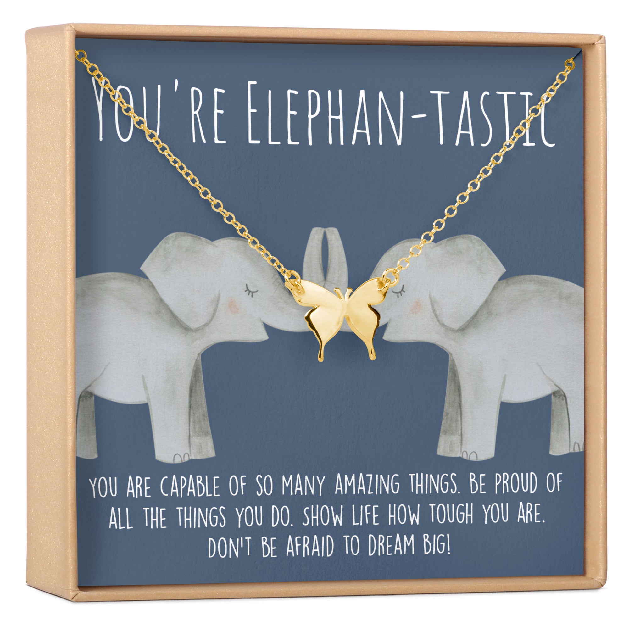 Elephant Pendant Necklace Gift for elephant lovers, thank you