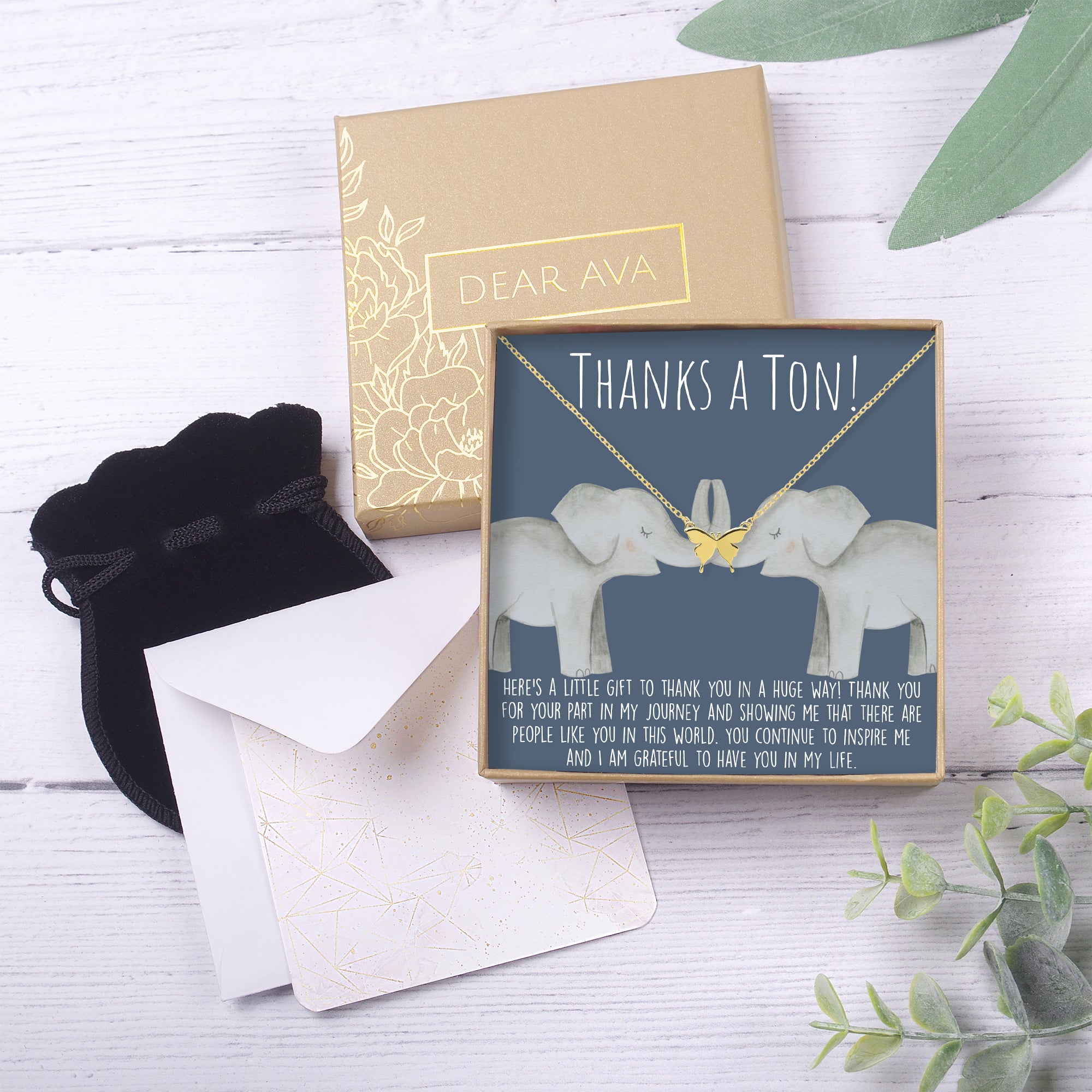 Thank You Card Jewelry Gift Set, Appreciation Gift for Her, Thank You Gift for Friends, Christmas Jewery Gift for Her, Necklace and Card Gift Set