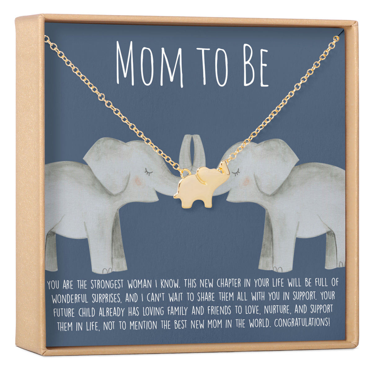 Expecting Mom Elephant Pendant Necklace
