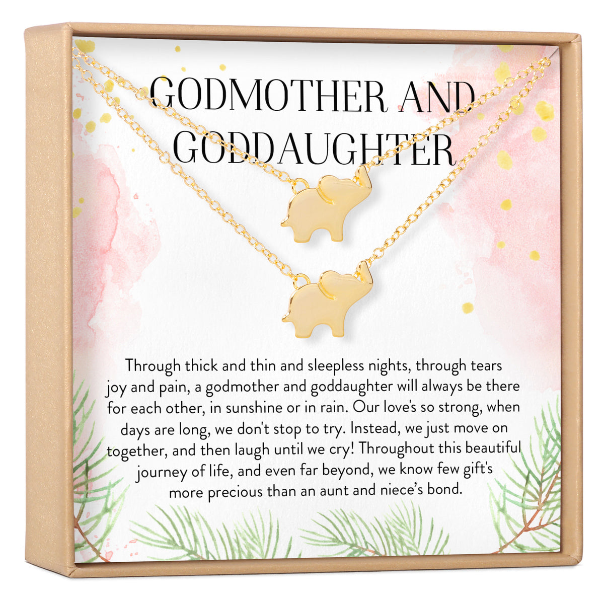 Godmother-Goddaughter Elephant Necklace Set