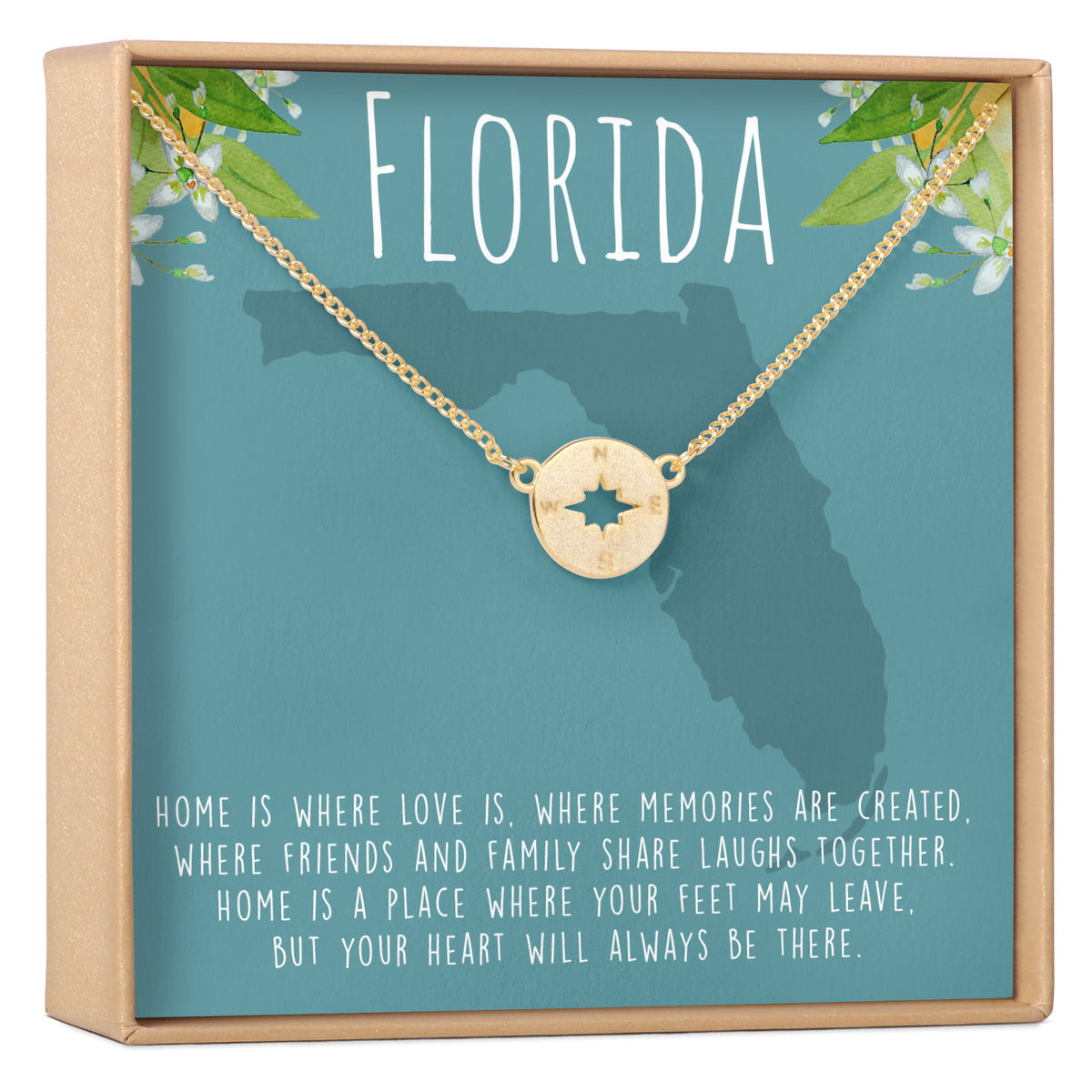 Florida Compass Pendant Necklace