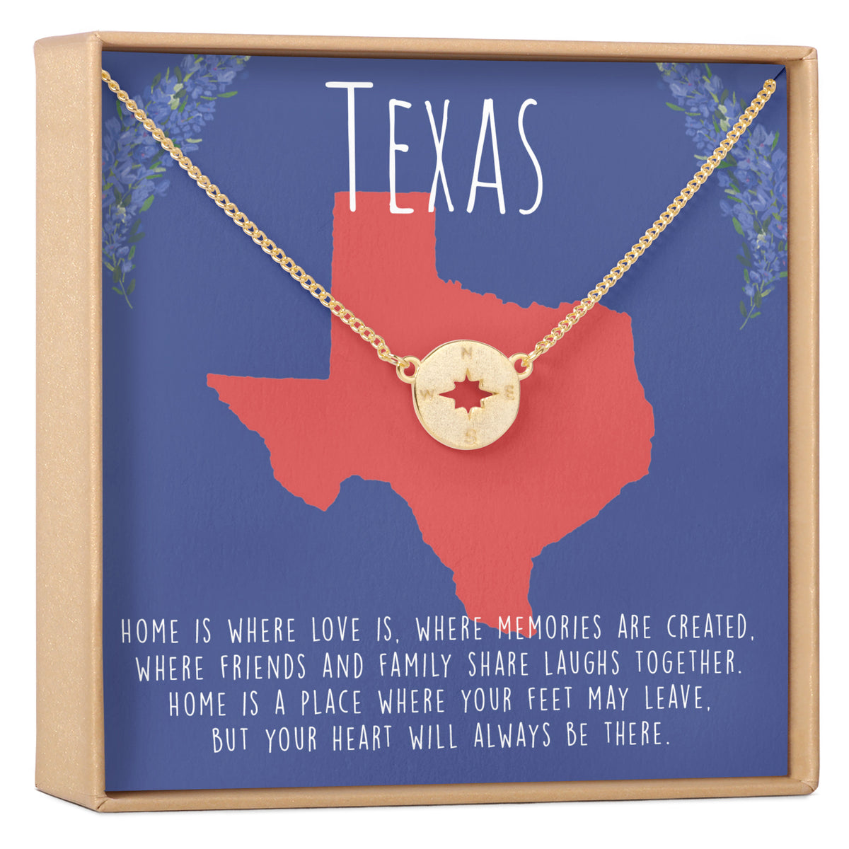 Texas Compass Pendant Necklace