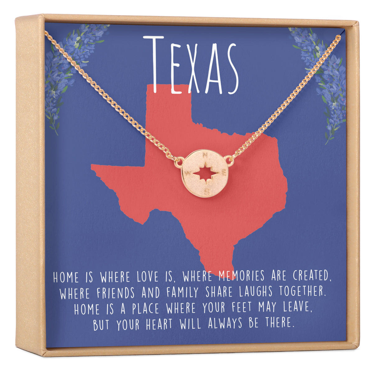 Texas Compass Pendant Necklace