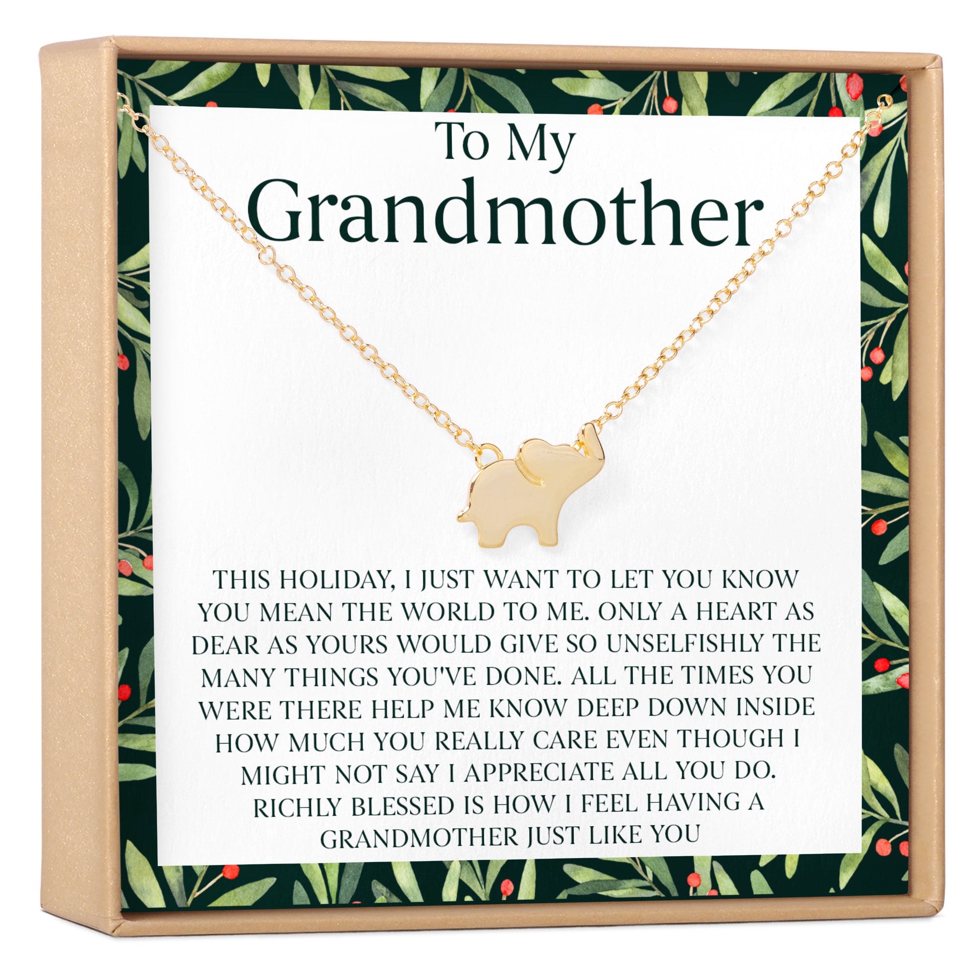 Anavia Grandma Necklace, Grandmother Necklace, Grandma Jewelry Gift, Gift  for Grandma, Nana Gift, Christmas Gift for Her, Double Cubes Pendant