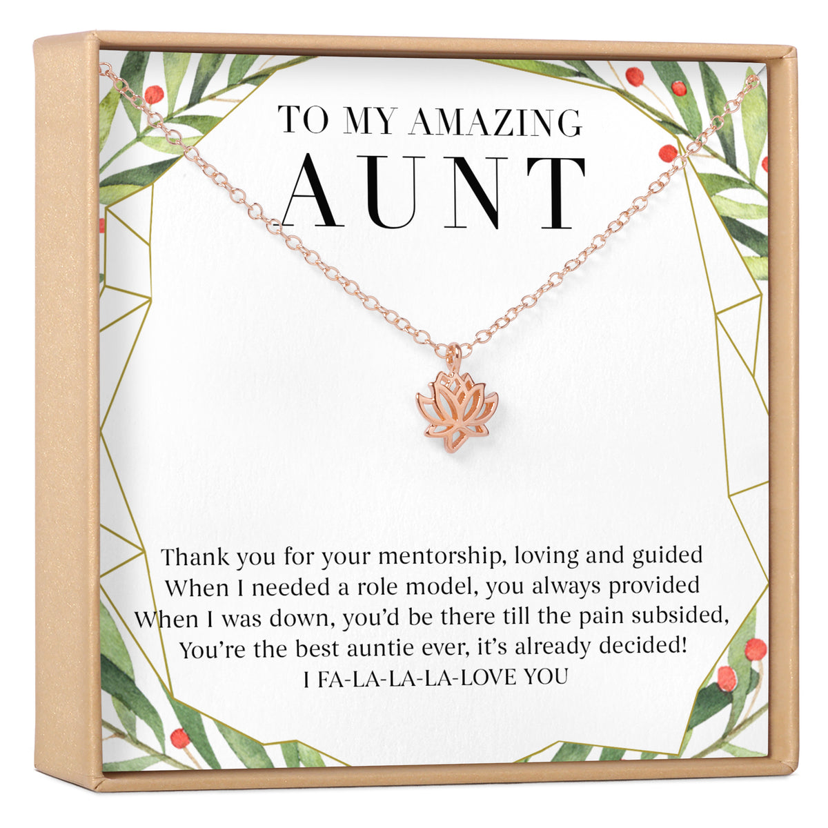 Christmas Gift for Aunt Lotus Necklace