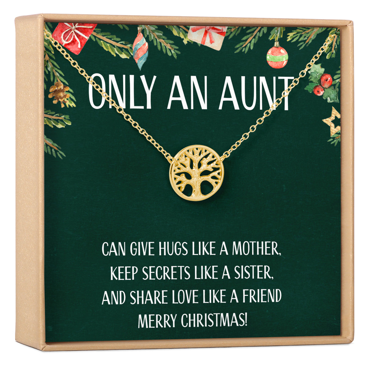 Christmas Gift for Aunt: Present, Necklace Jewelry, Xmas Holiday Gift Idea, Auntie, Aunt Gift, Aunt Jewelry, Best Aunt, Multiple Necklace Styles, Tree
