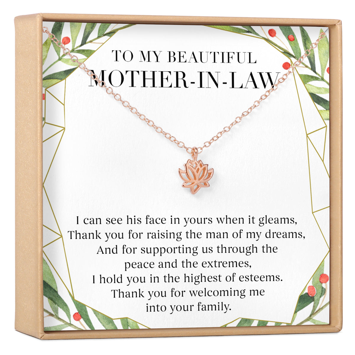 Christmas Gift for Mother in Law Lotus Necklace