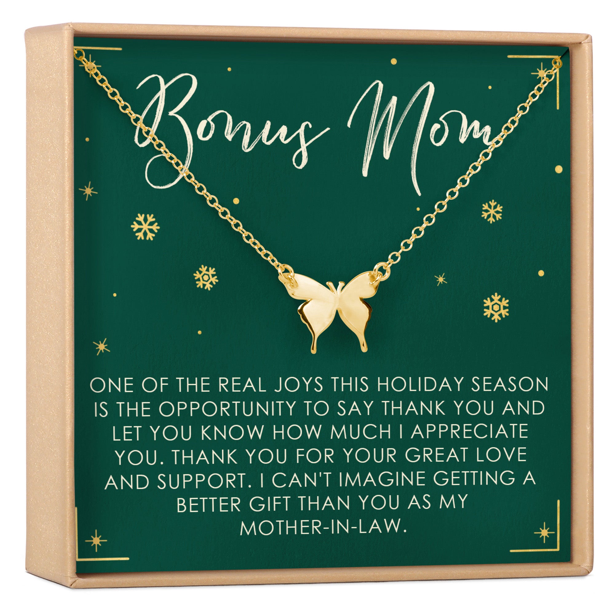 Christmas Gift for Mother in Law: Present, Necklace, Jewelry, Xmas Gift, Gift Idea for Mother in Law, Husband's Mom, Multiple Styles, Butterfly / Gold