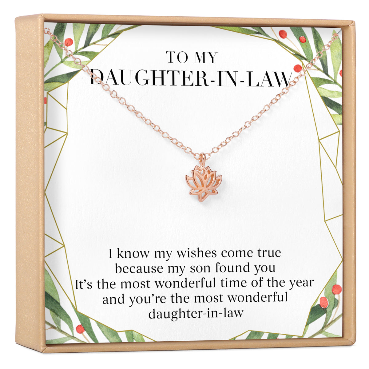 Christmas Gift for Daughter in Law Lotus Necklace