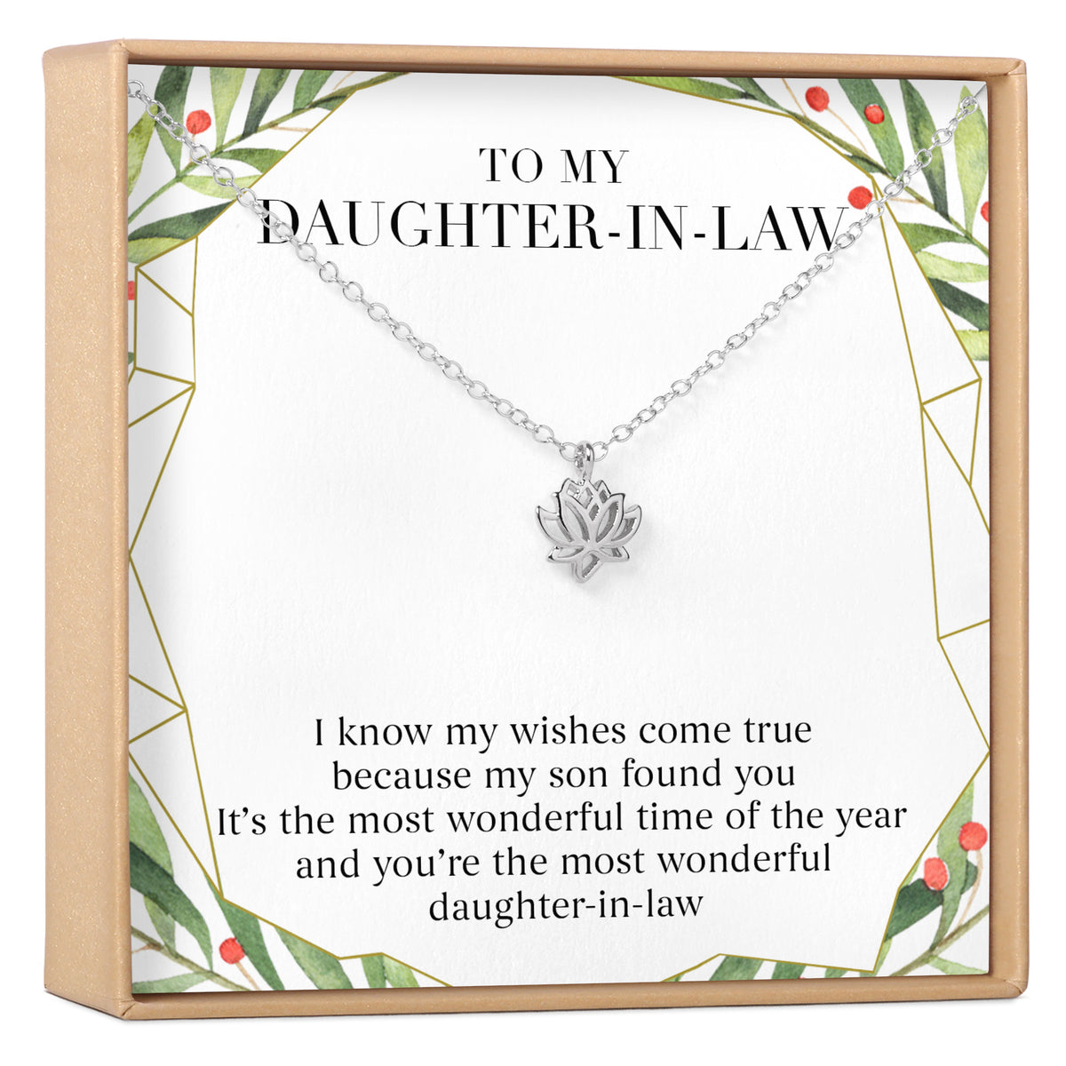 Christmas Gift for Daughter in Law Lotus Necklace