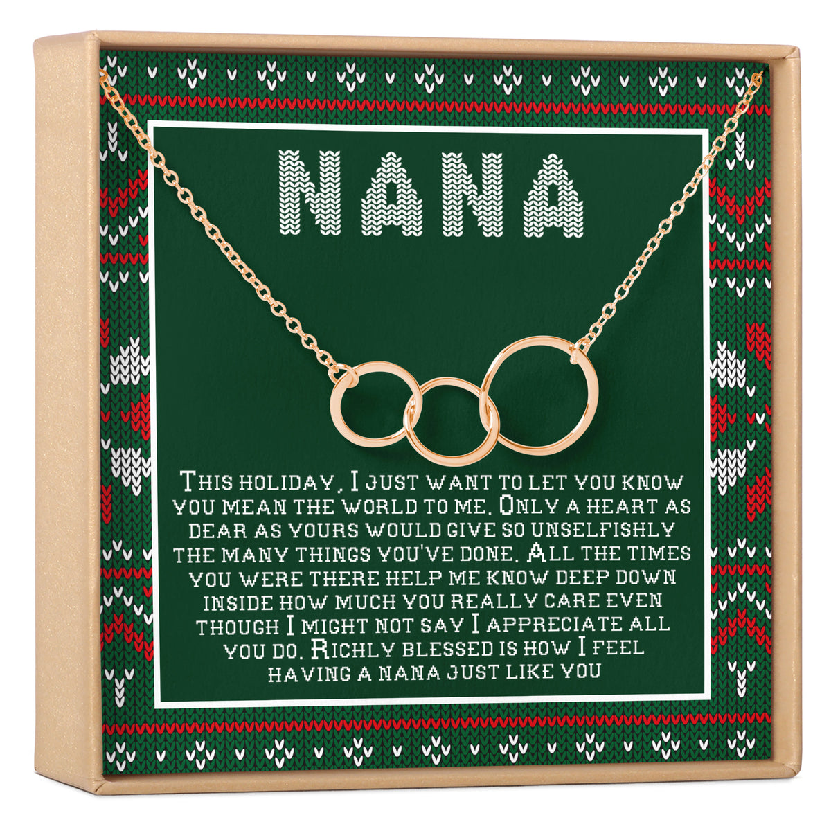 Christmas Gift For Nana Triple Circles Necklace