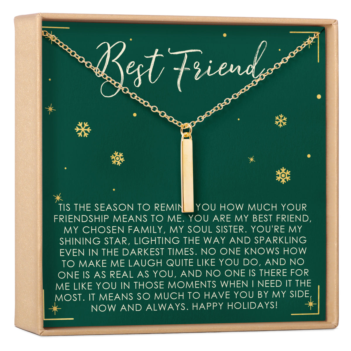 Christmas Gift for Best Friend Vertical Bar  Necklace