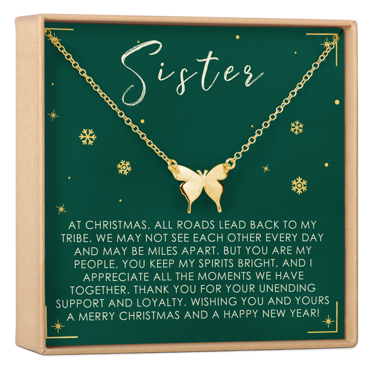 Christmas Gift for Sister Butterfly Pendant Necklace