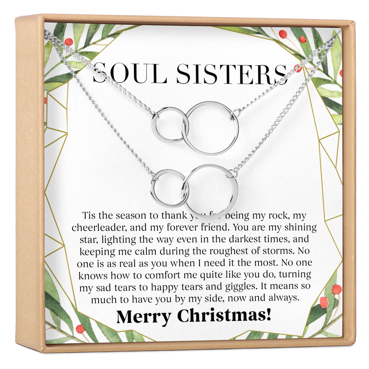 Soul Sisters Christmas Double Circles Necklace Set