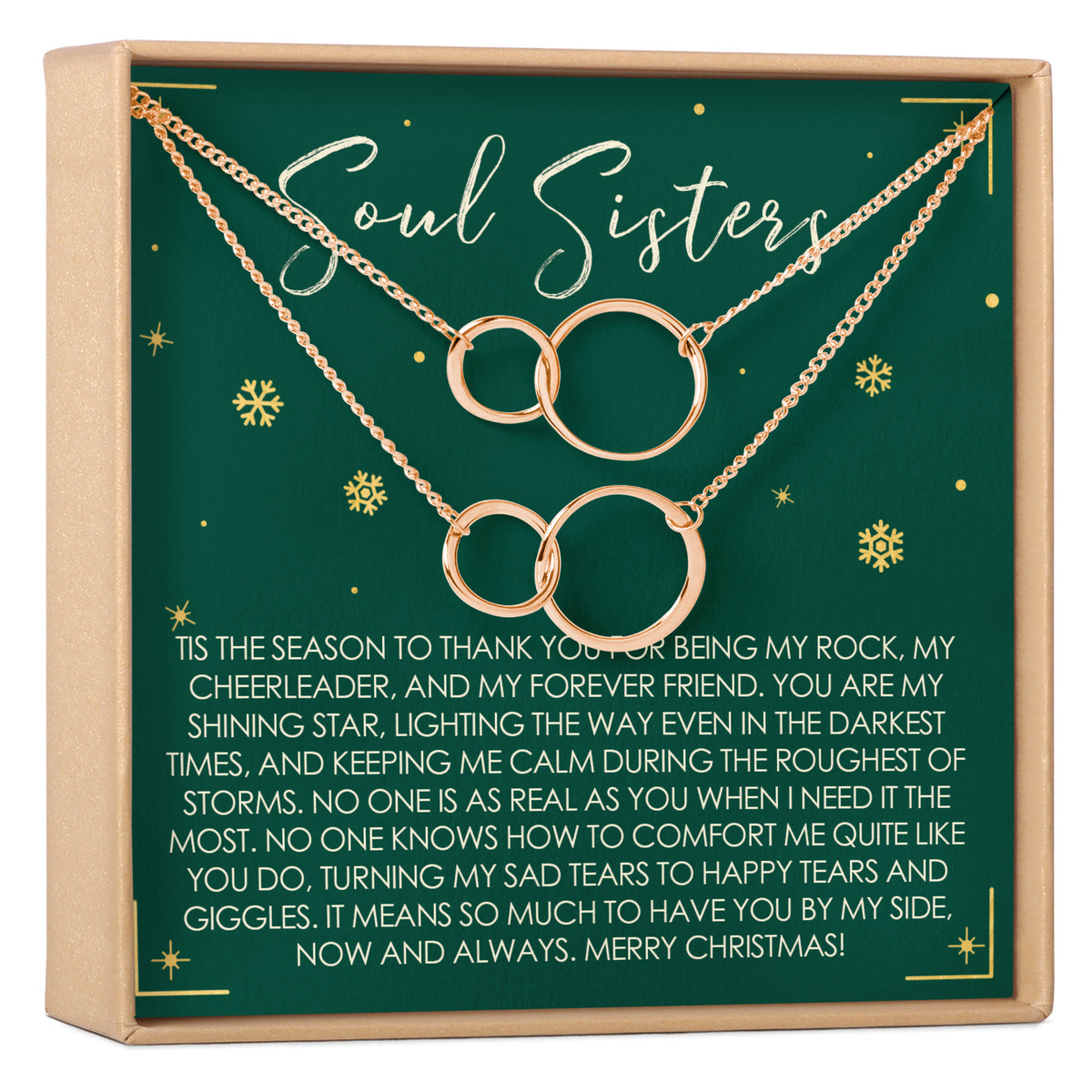 Soul Sisters Christmas Double Circles Necklace Set