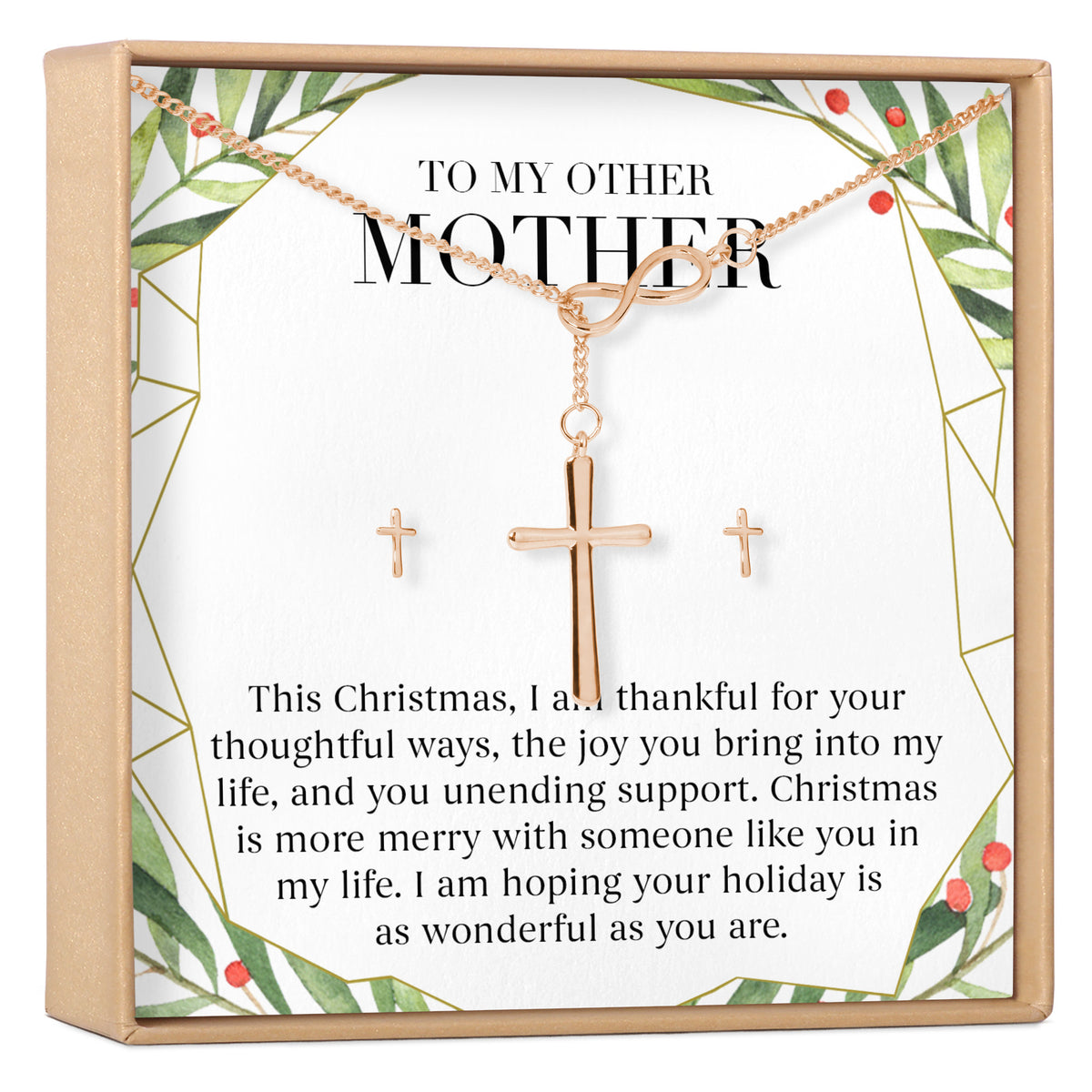 Christmas Gift for Other Mother Cross earring and Necklace Set Jewelry Set