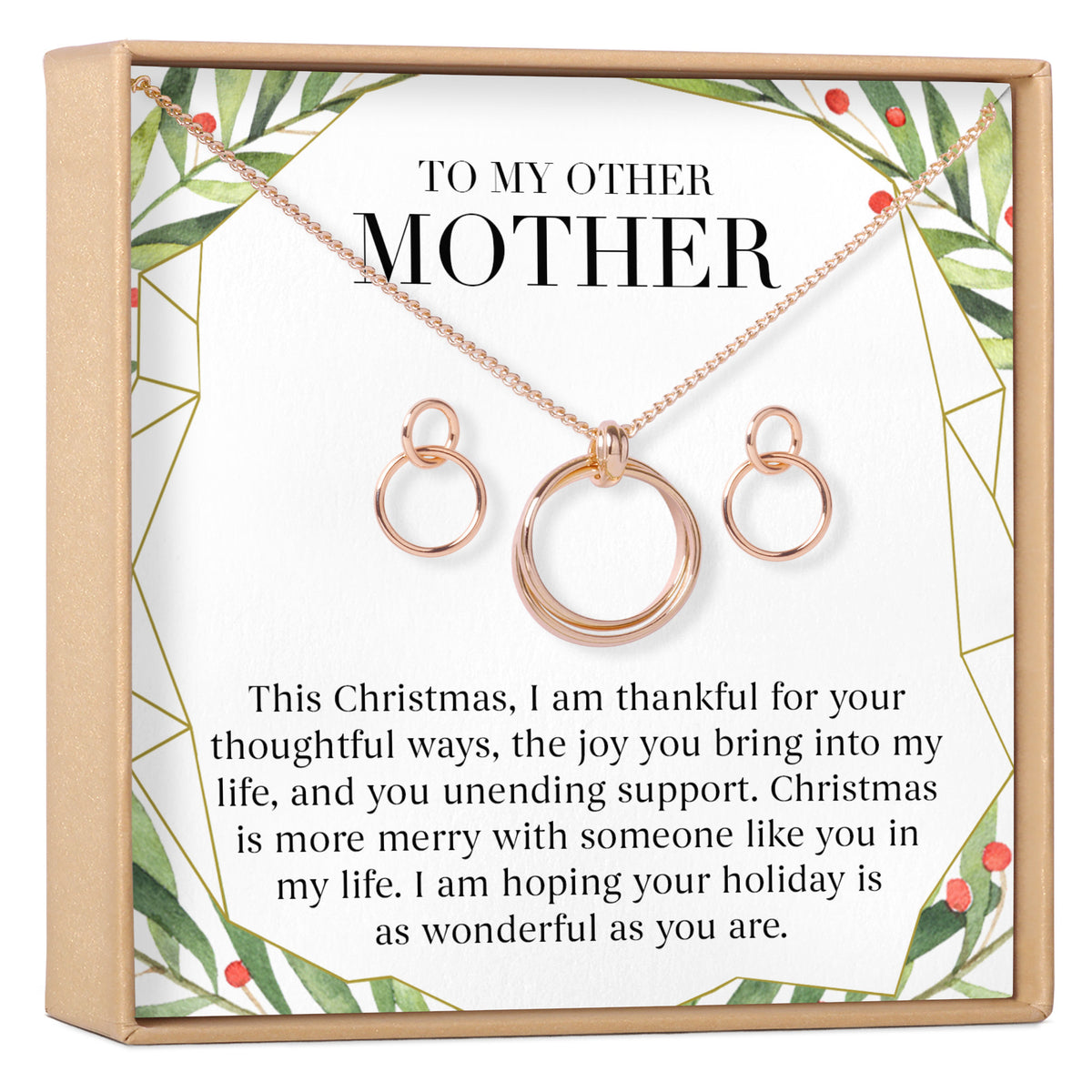 Christmas Gift for Other Mother Linked Circles Earring and Necklace Jewelry Set