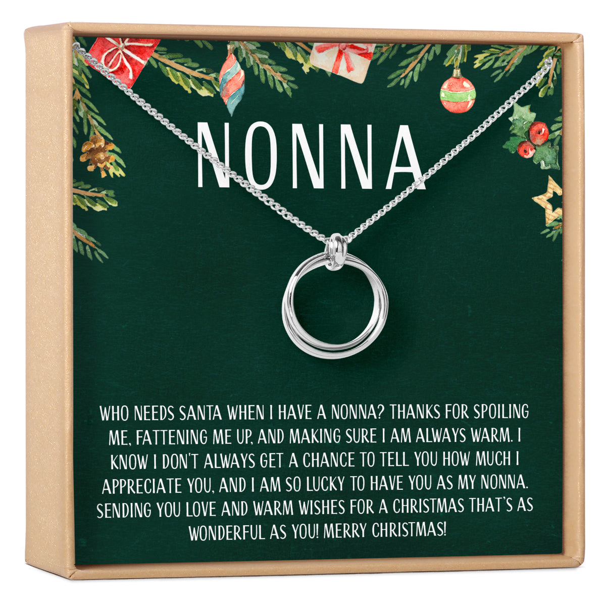 Christmas Gift for Nonna Linked Circles Necklace
