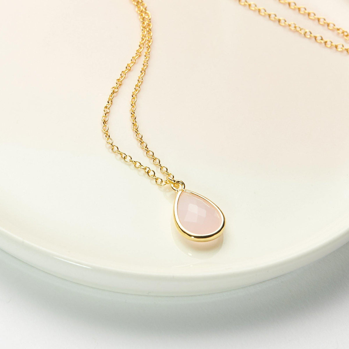 October Birthstone / Pink Tourmaline Crystal Charm Necklace - Dear Ava