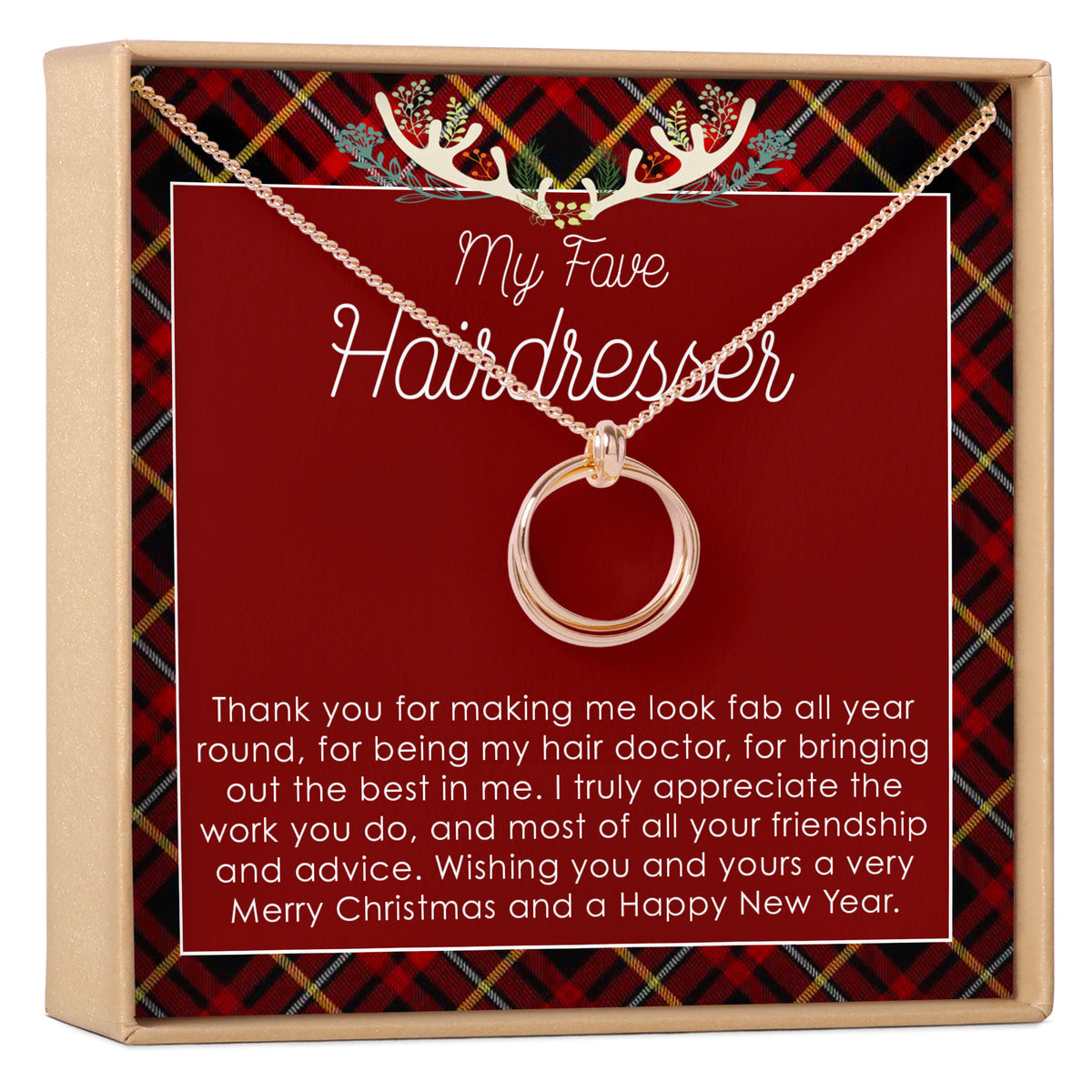 Christmas Gift for Hairdresser Linked Circles Necklace