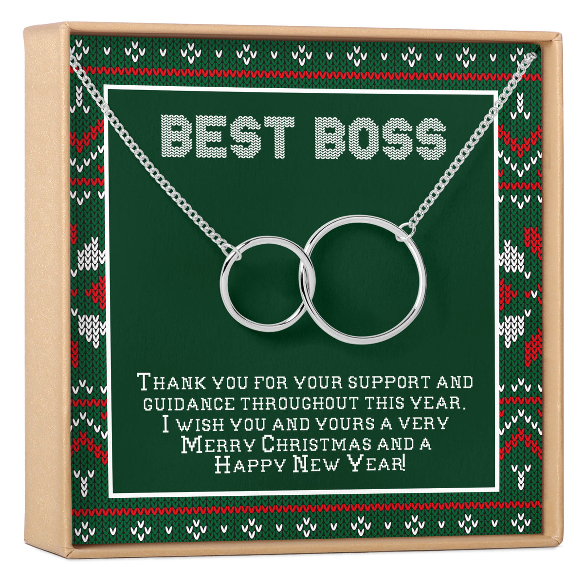 Christmas Gift for Boss Interlocking Circles Necklace