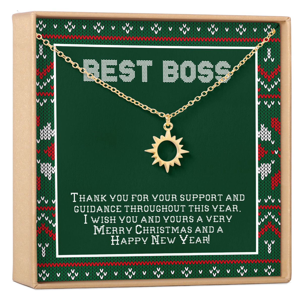 Christmas Gift for Boss Sun Pendant Necklace
