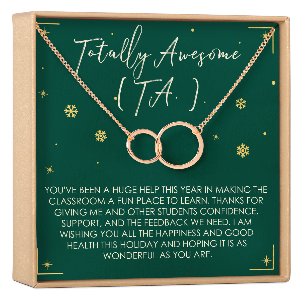 Christmas Gift for Teaching Assistant Double Circles Necklace