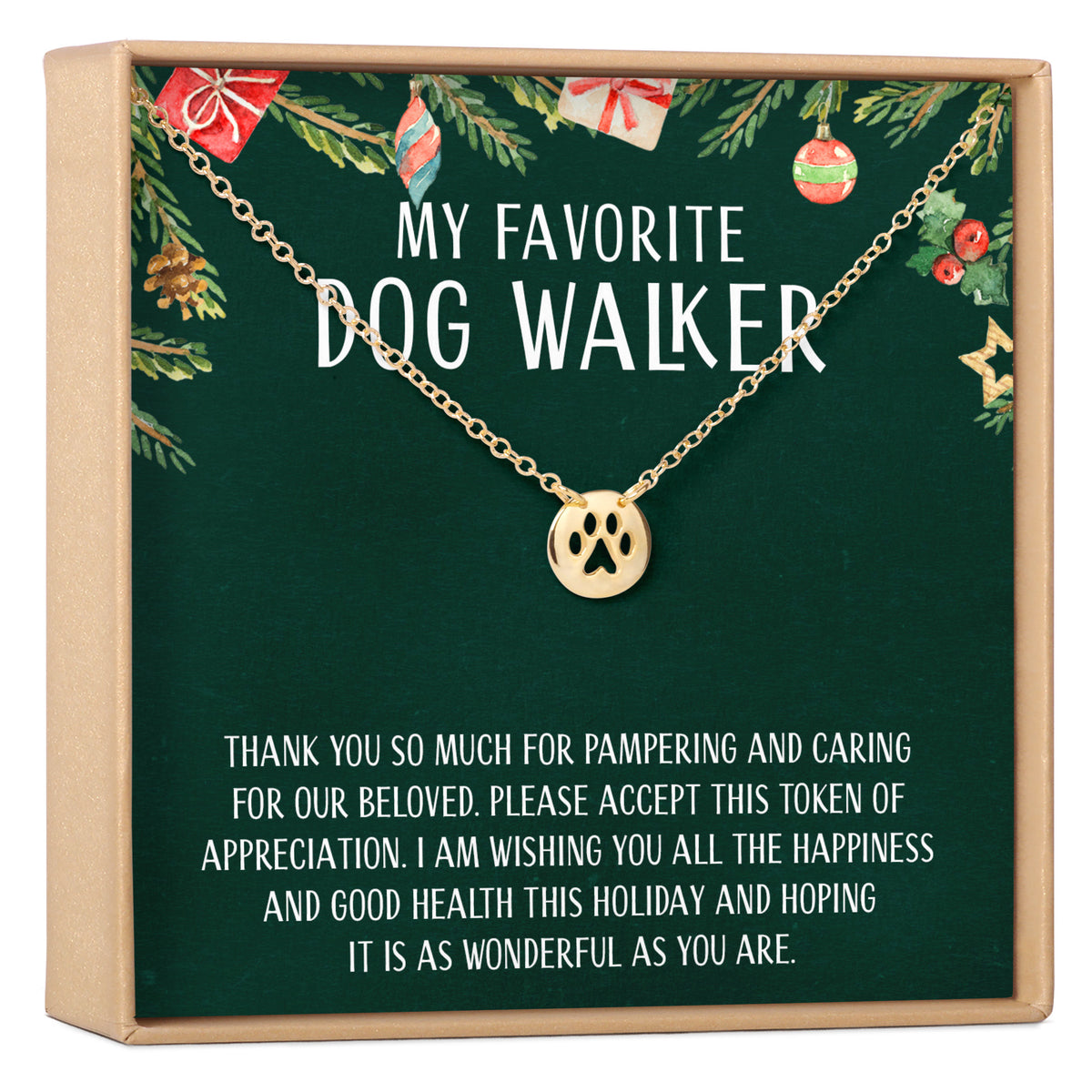 Christmas Gift for Dog Walker Pet Paw Pendant Necklace