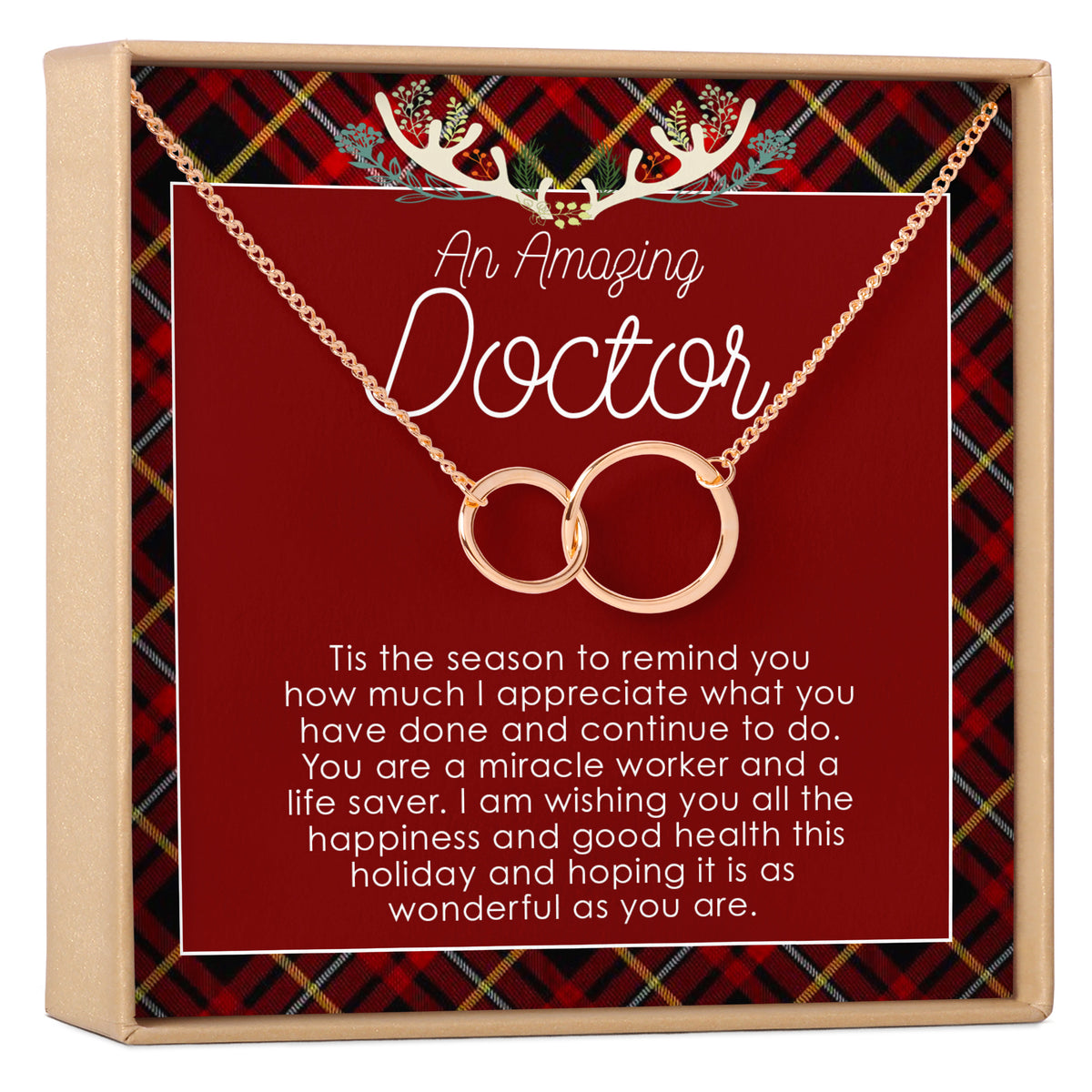 Christmas Gift for Doctor Double Circles Necklace