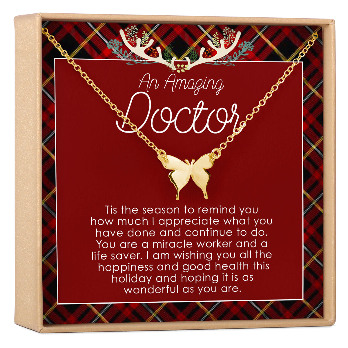 Christmas Gift for Doctor Butterfly Pendant Necklace