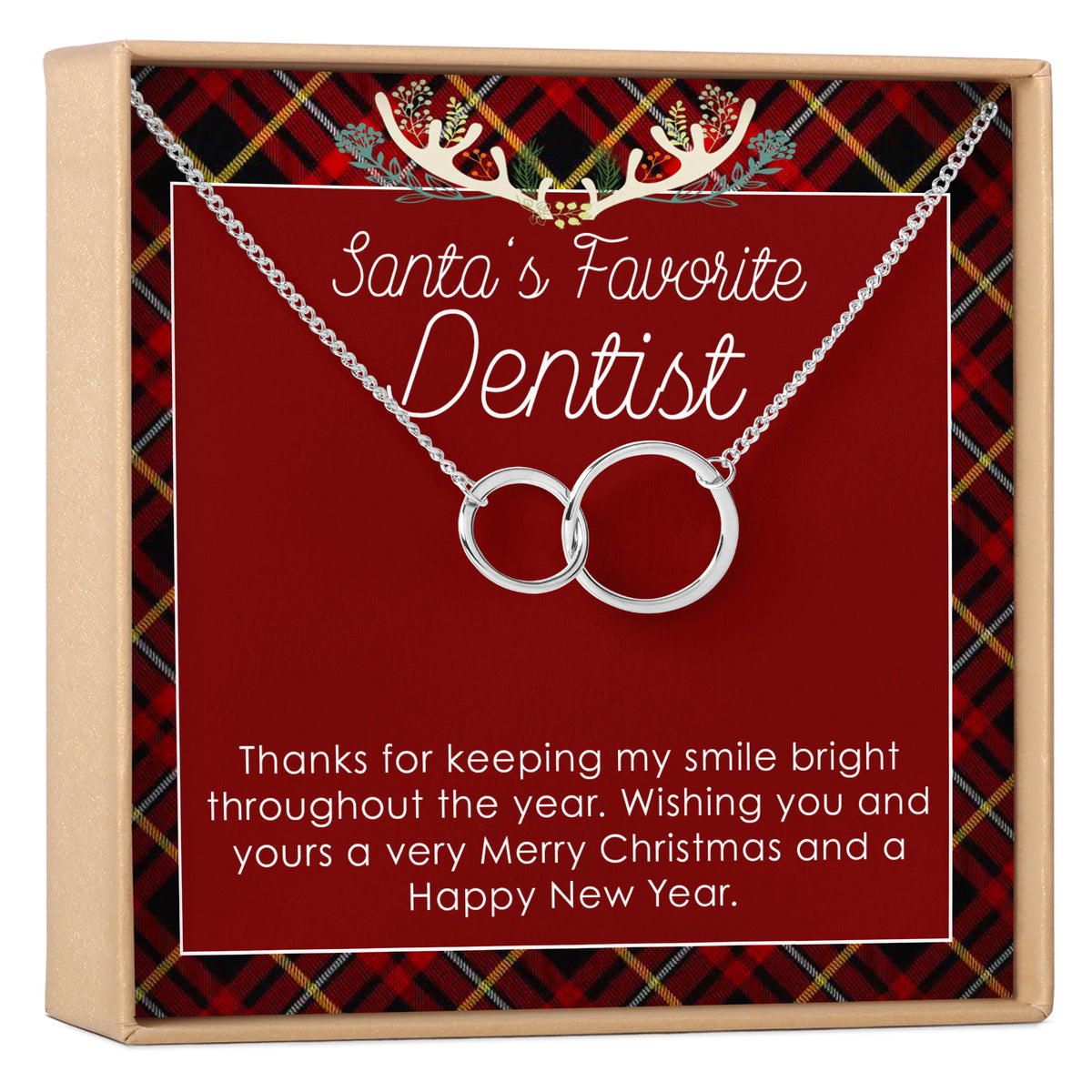 Christmas Gift for Dentist Double Circles Necklace