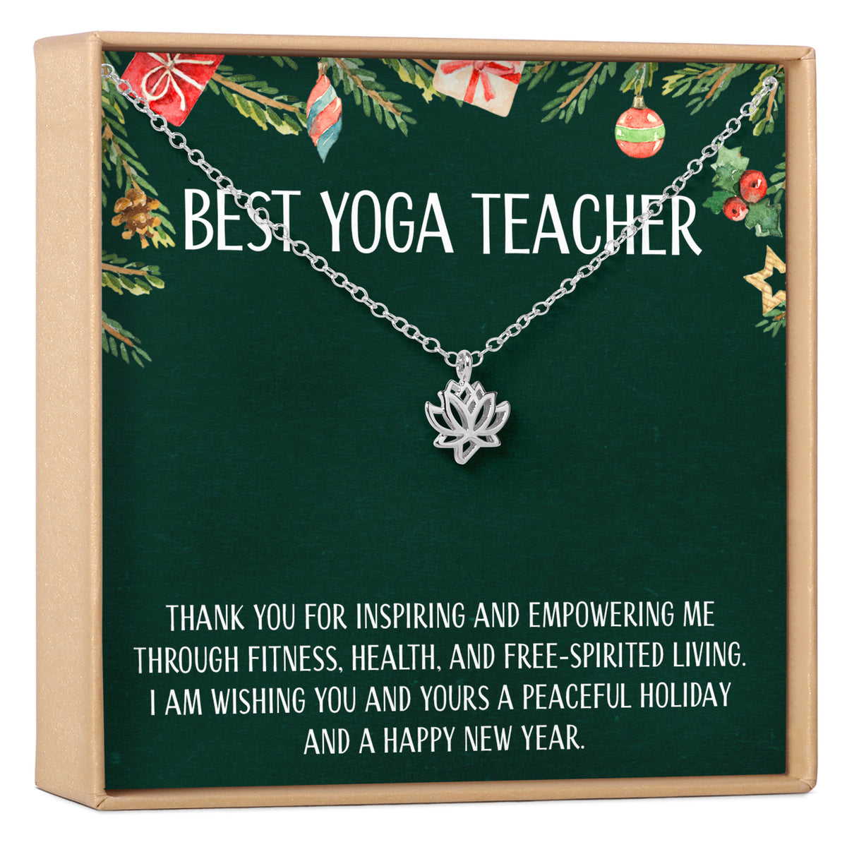 Christmas Gift for Yoga Teacher Lotus Necklace