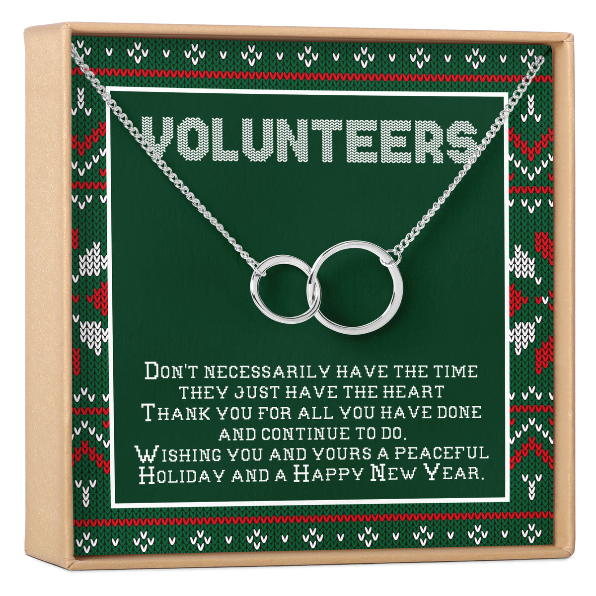 Christmas Gifts for Volunteer Appreciation Double Circles Necklace