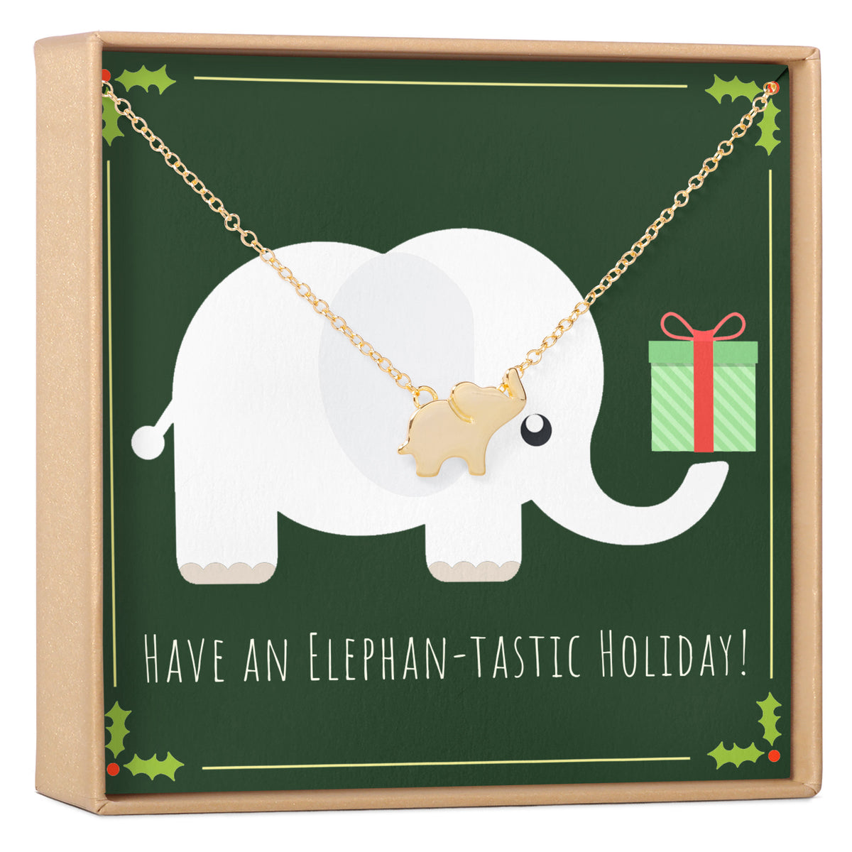 White Elephant Elephant Pendant Necklace