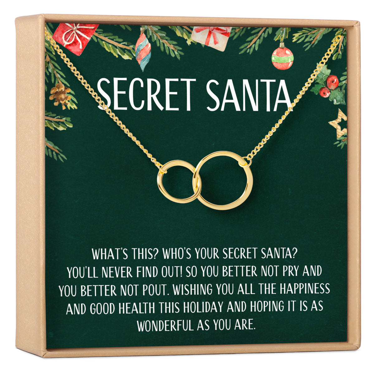 Secret Santa Gift Double Circles Necklace