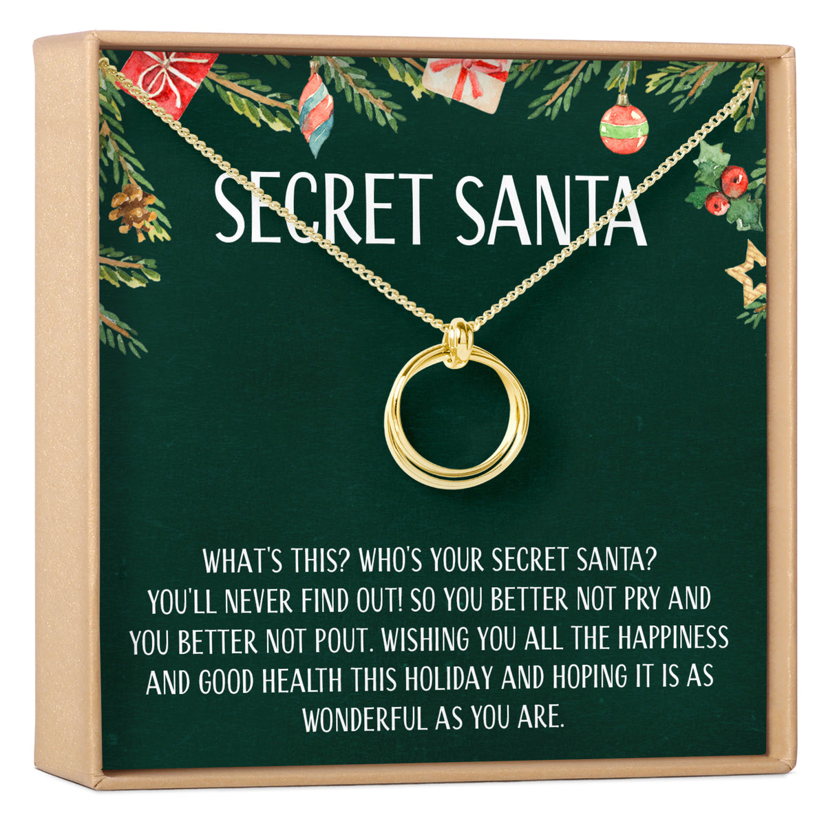 Secret Santa Gift Linked Circles Necklace