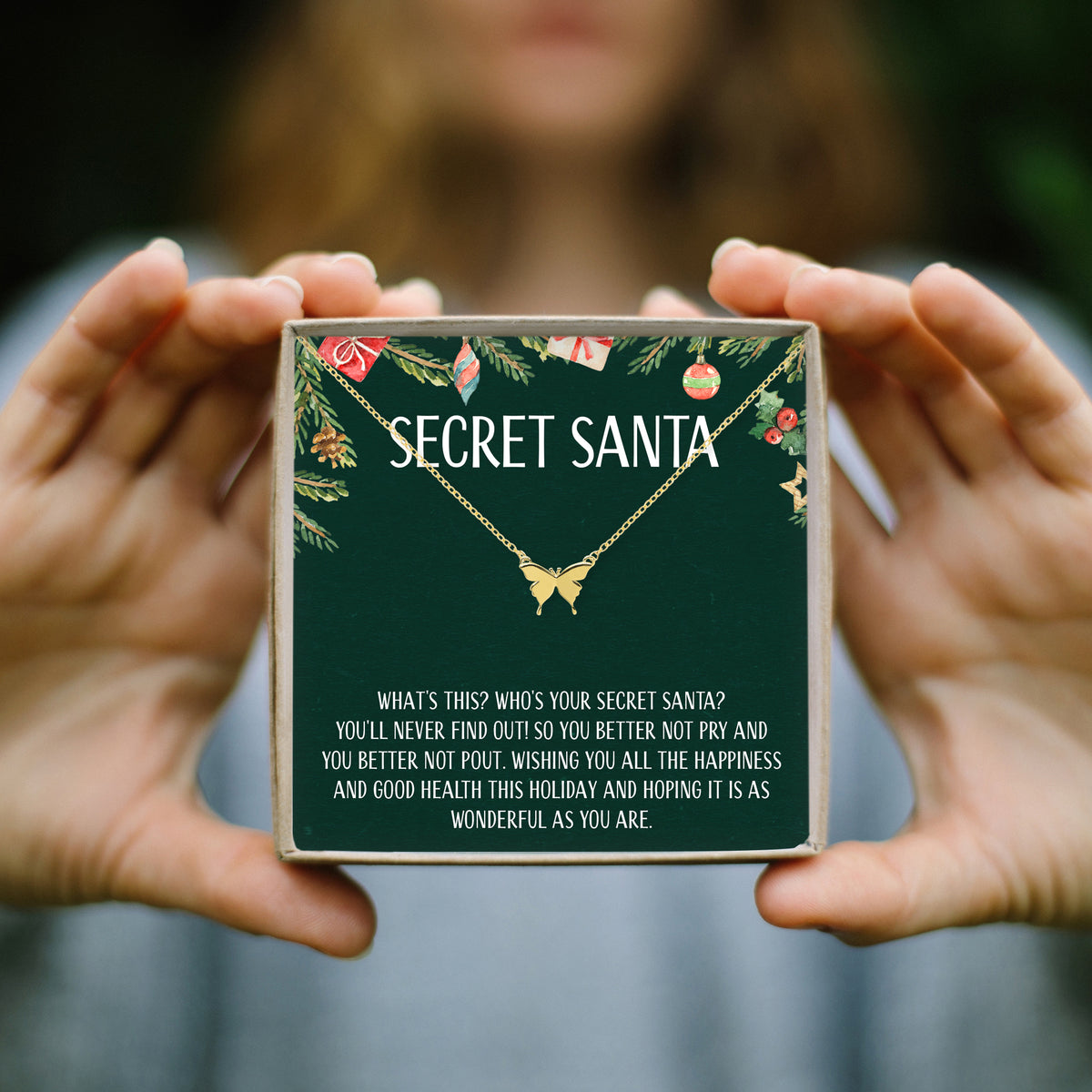 Secret Santa Gift Butterfly Pendant Necklace