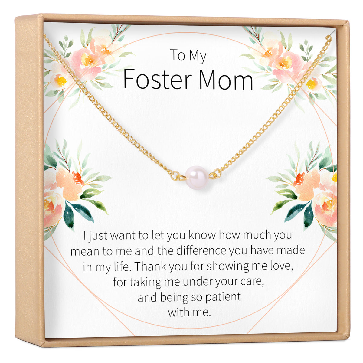 Foster Mom Cross Pearl Necklace