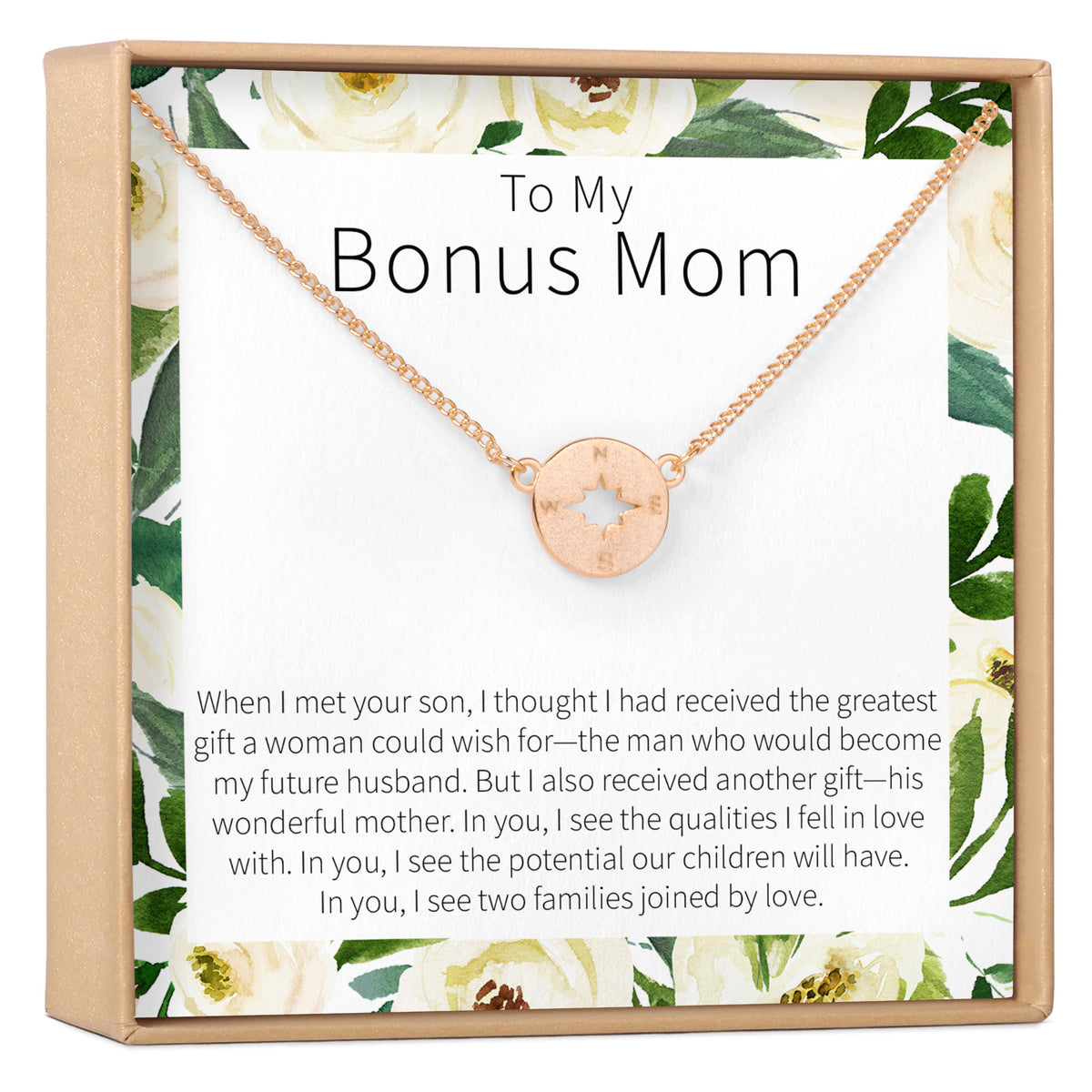 Bonus Mom Compass Pendant Necklace