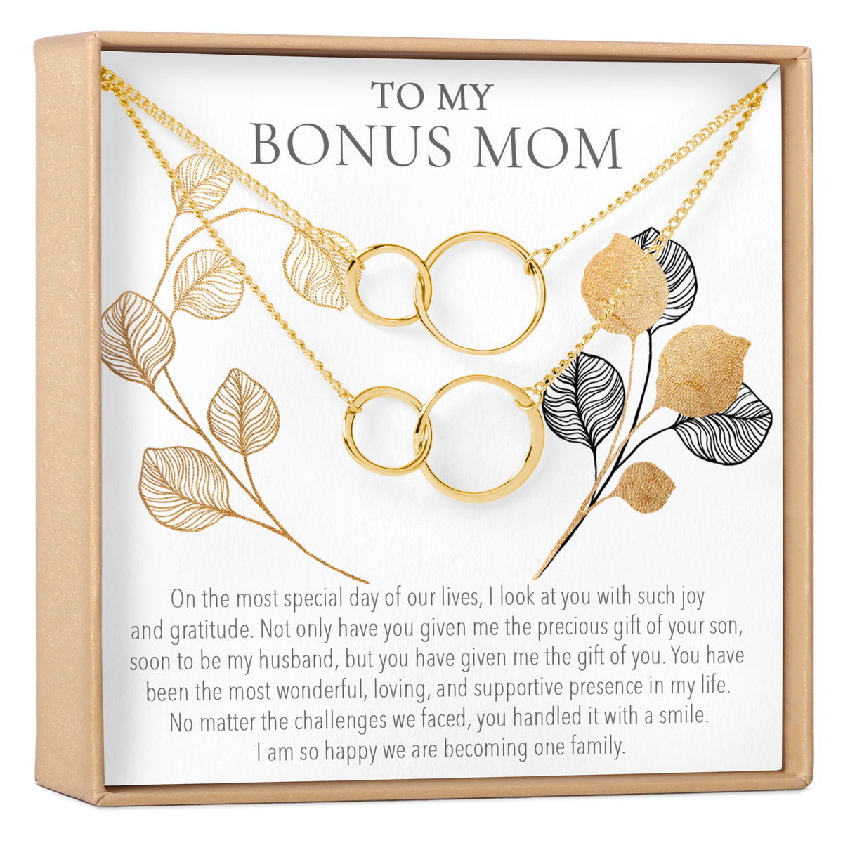 Bonus Mom Double Circles Necklace Set