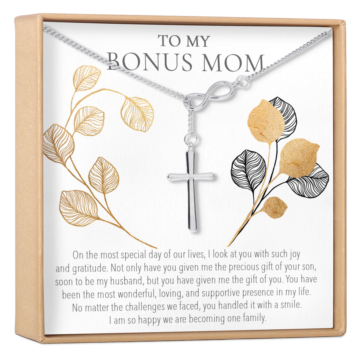 Bonus Mom Infinity Cross  Necklace
